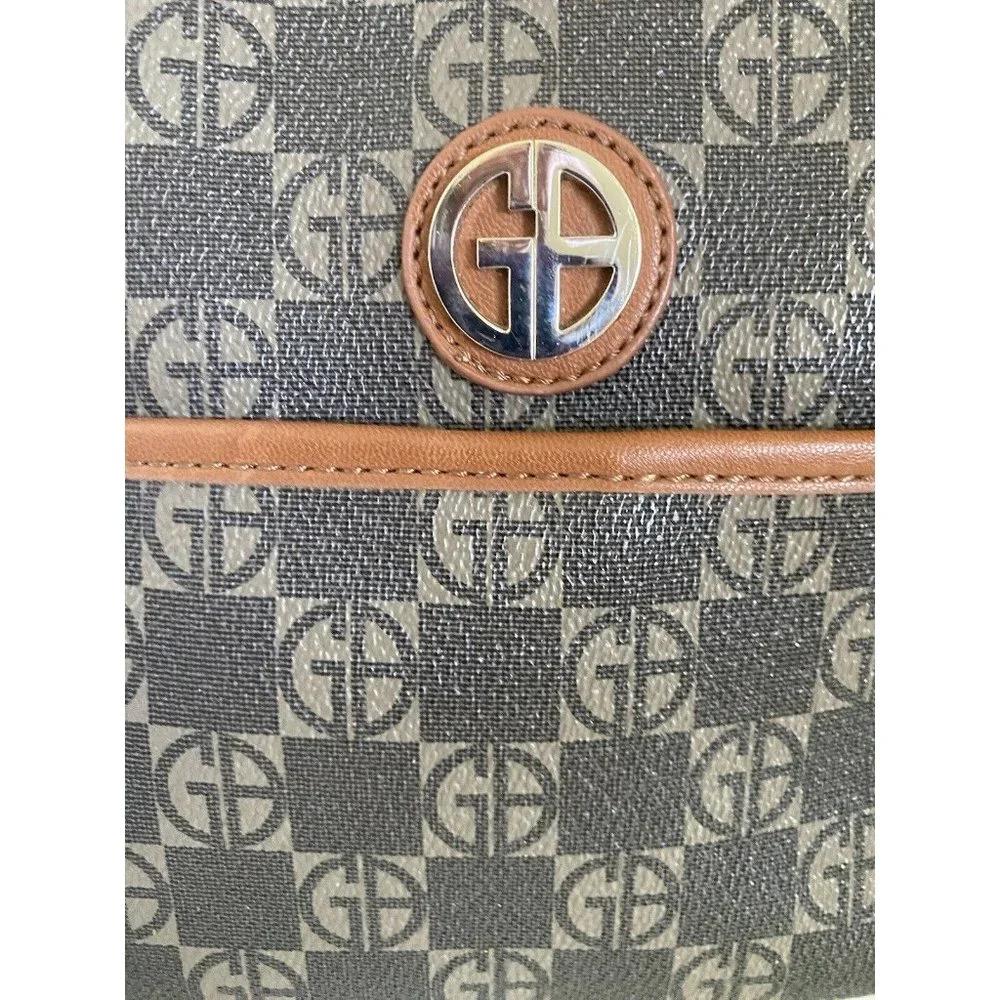Giani Bernini Women’s Handbag Signature Satchel Jacquard Fabric Trim Vintage EUC